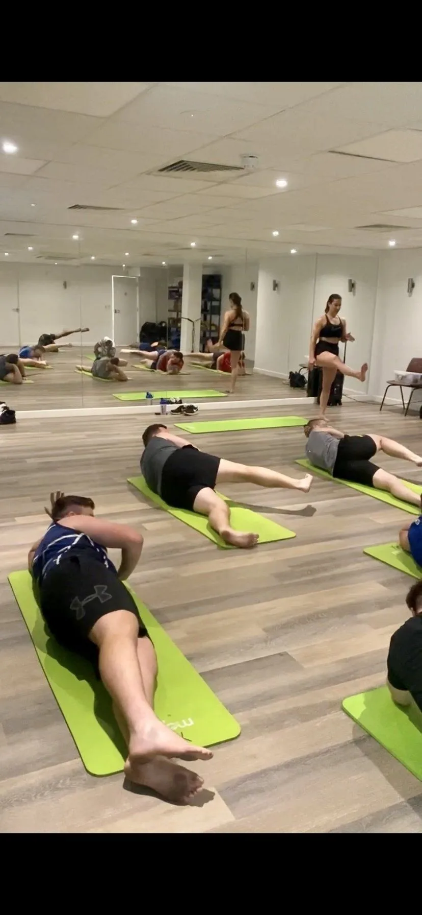 Group fitness class in the modern Keystone Sports Therapy studio, Grantham